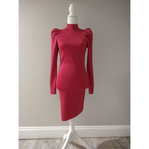 Alice + Olivia Issa Pink Puff Sleeve Minidress Size Medium NWT - Picture 3 of 5